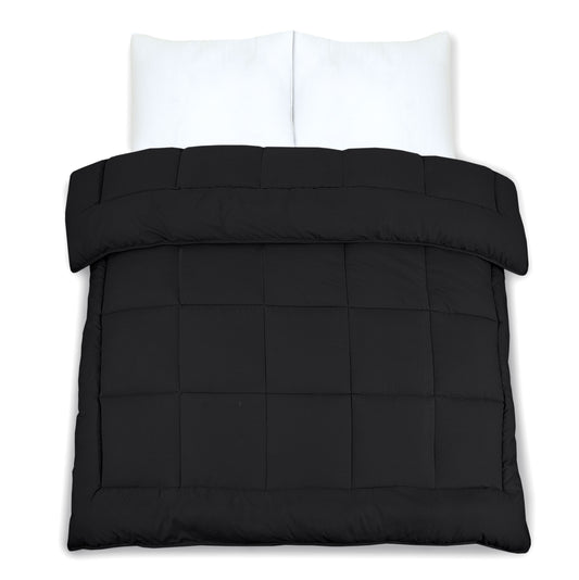 13.5 Tog Snug Threads Heavyweight Reversible Coverless Poly Cotton Duvet - Elegant Black
