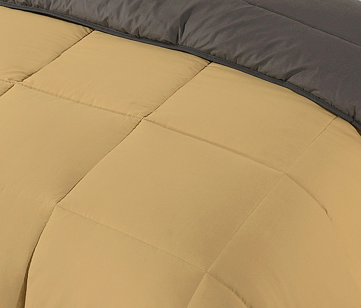 Snug Threads 2-in-1 Reversible Coverless Poly Cotton Hotel Quality Duvet -Sand & Charcoal