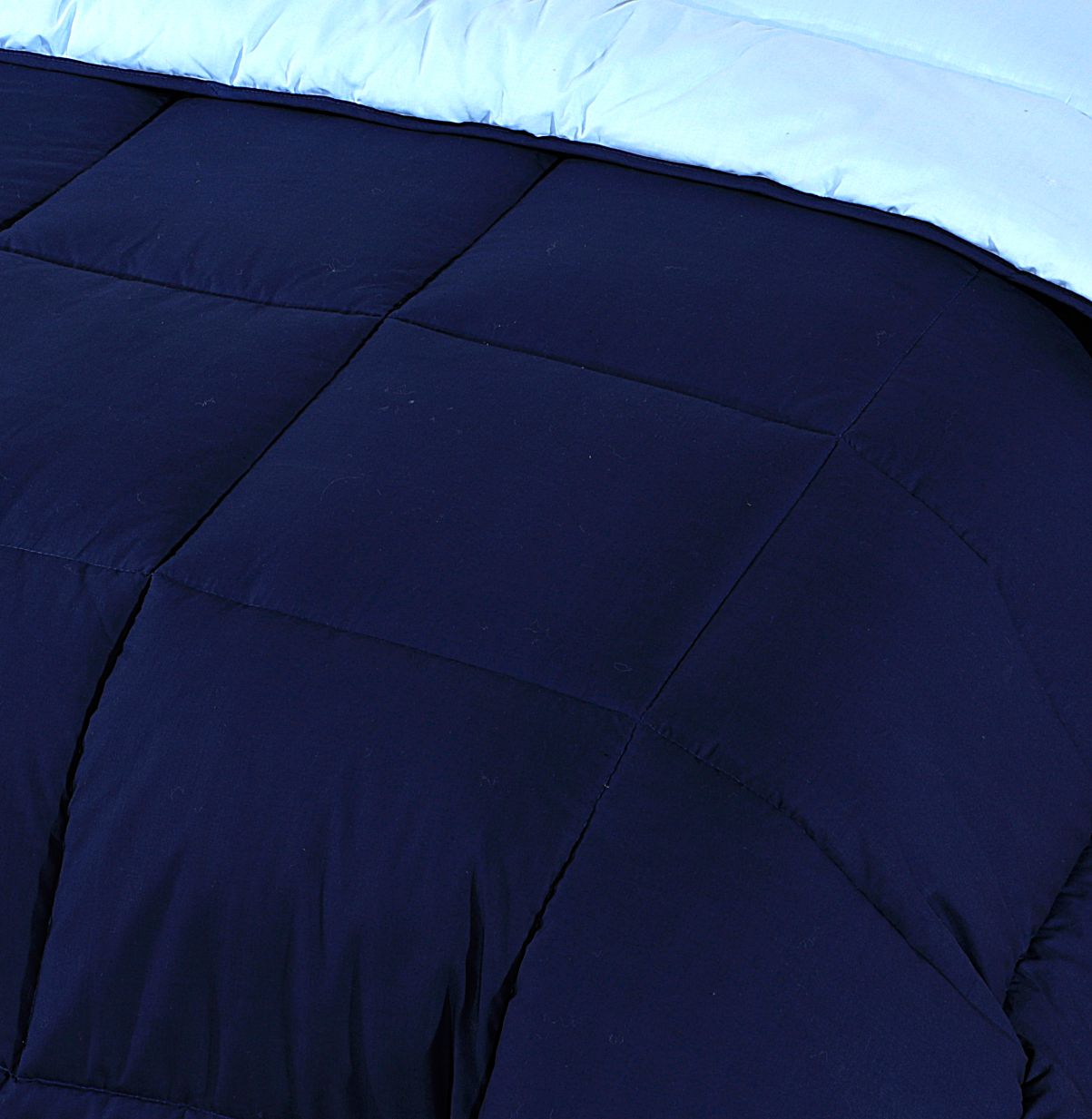 Snug Threads 2-in-1 Reversible Coverless Poly Cotton Hotel Quality Duvet - Navy & Sky Blue