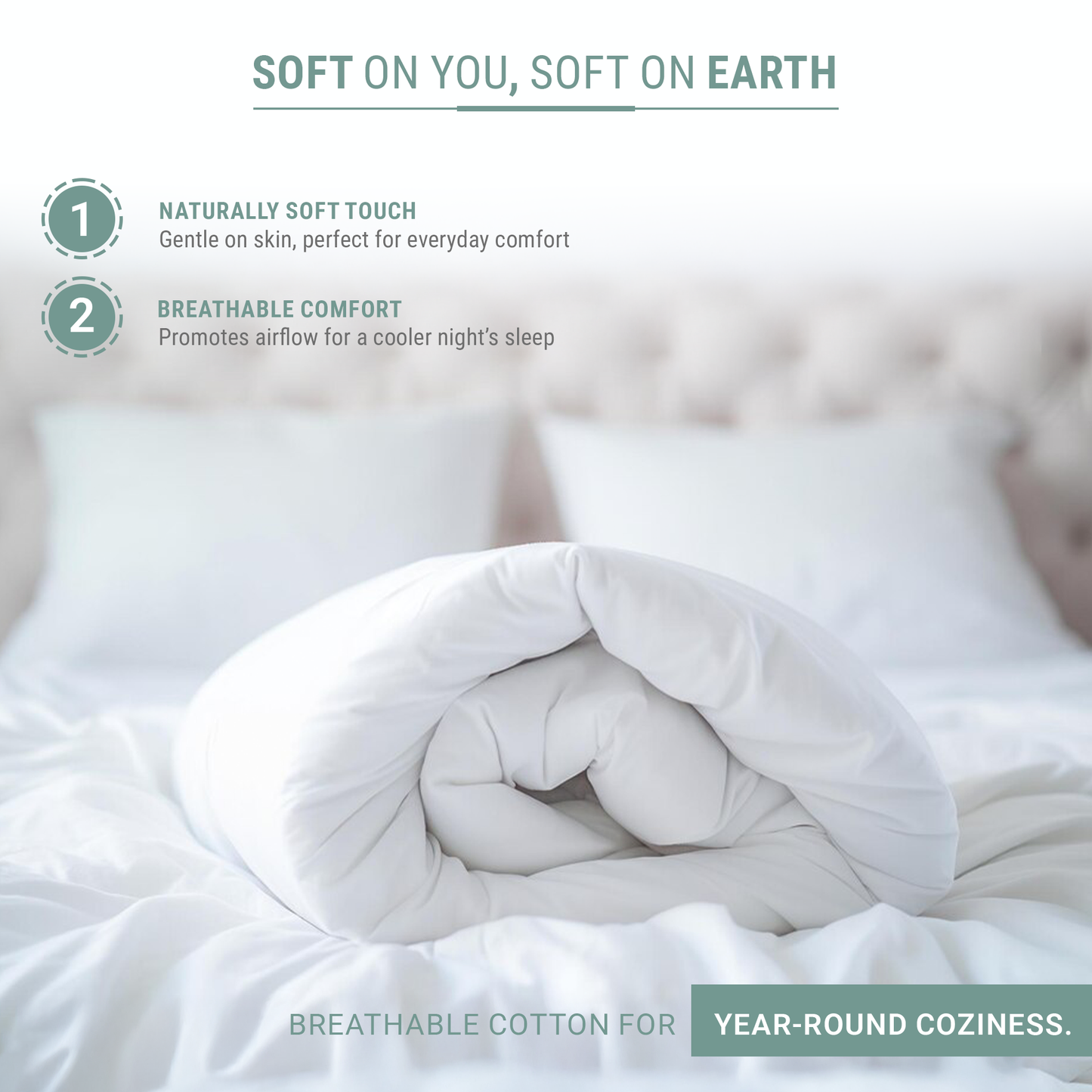SnugThreads 2.5 Tog Poly Cotton Duvet – Summer Duvet
