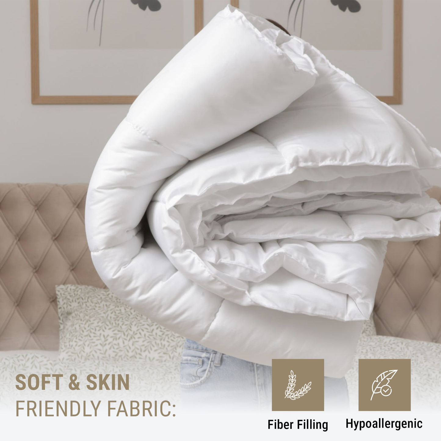 SnugThreads 7.5 Tog Poly Propylene Duvet – Summer Duvet - Lightweight Breathable Quilt