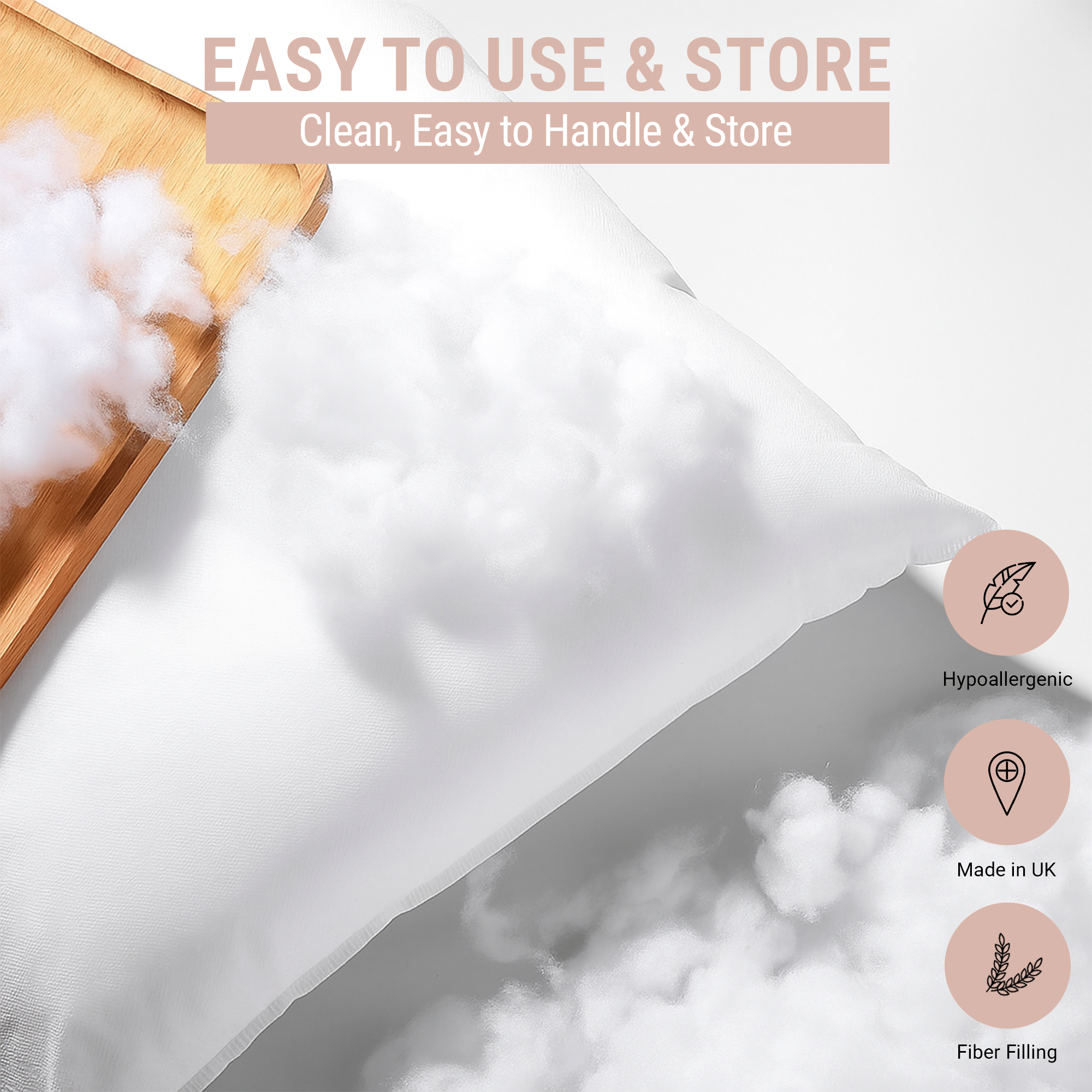 Snug Threads Hollow Fibre - Toy Stuffing Wadding Polyester Soft Batting White Filling Fibre