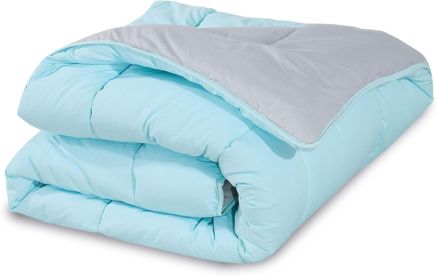 Snug Threads 2-in-1 Reversible Coverless Poly Cotton Hotel Quality Duvet - Teal & Grey