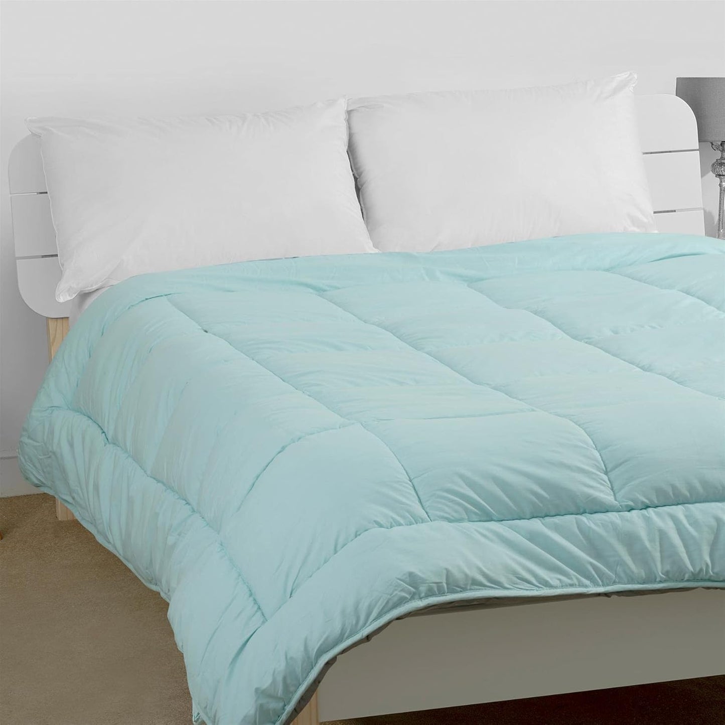 Snug Threads 2-in-1 Reversible Coverless Poly Cotton Hotel Quality Duvet - Teal & Grey