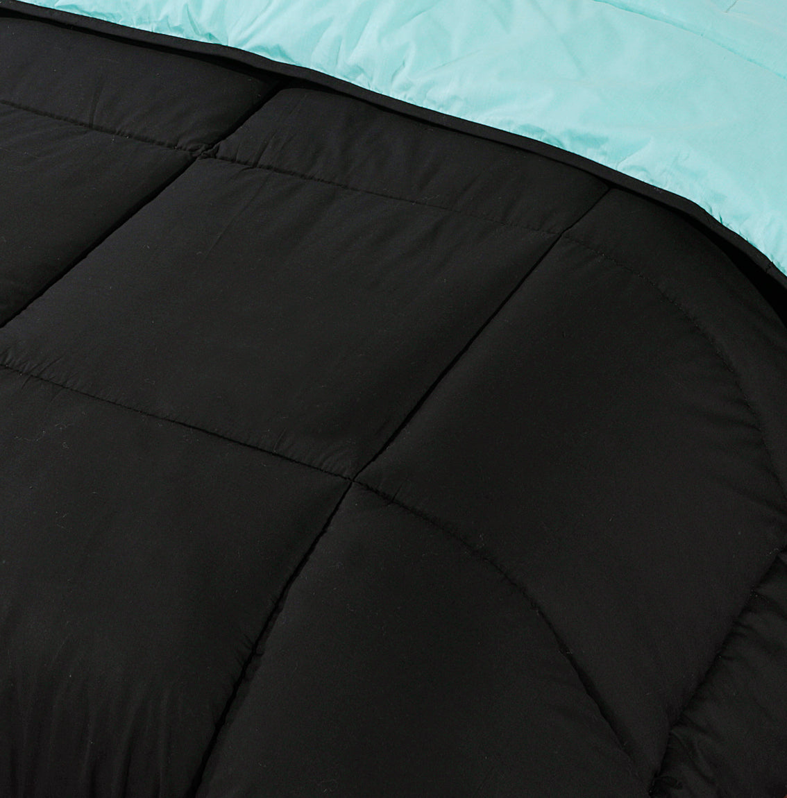 Snug Threads 2-in-1 Reversible Coverless Poly Cotton Hotel Quality Duvet - Teal & Black