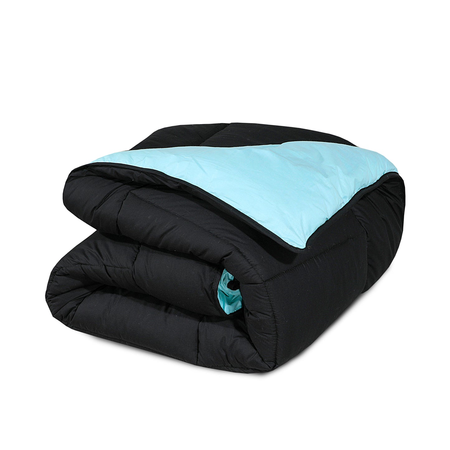 Snug Threads 2-in-1 Reversible Coverless Poly Cotton Hotel Quality Duvet - Teal & Black