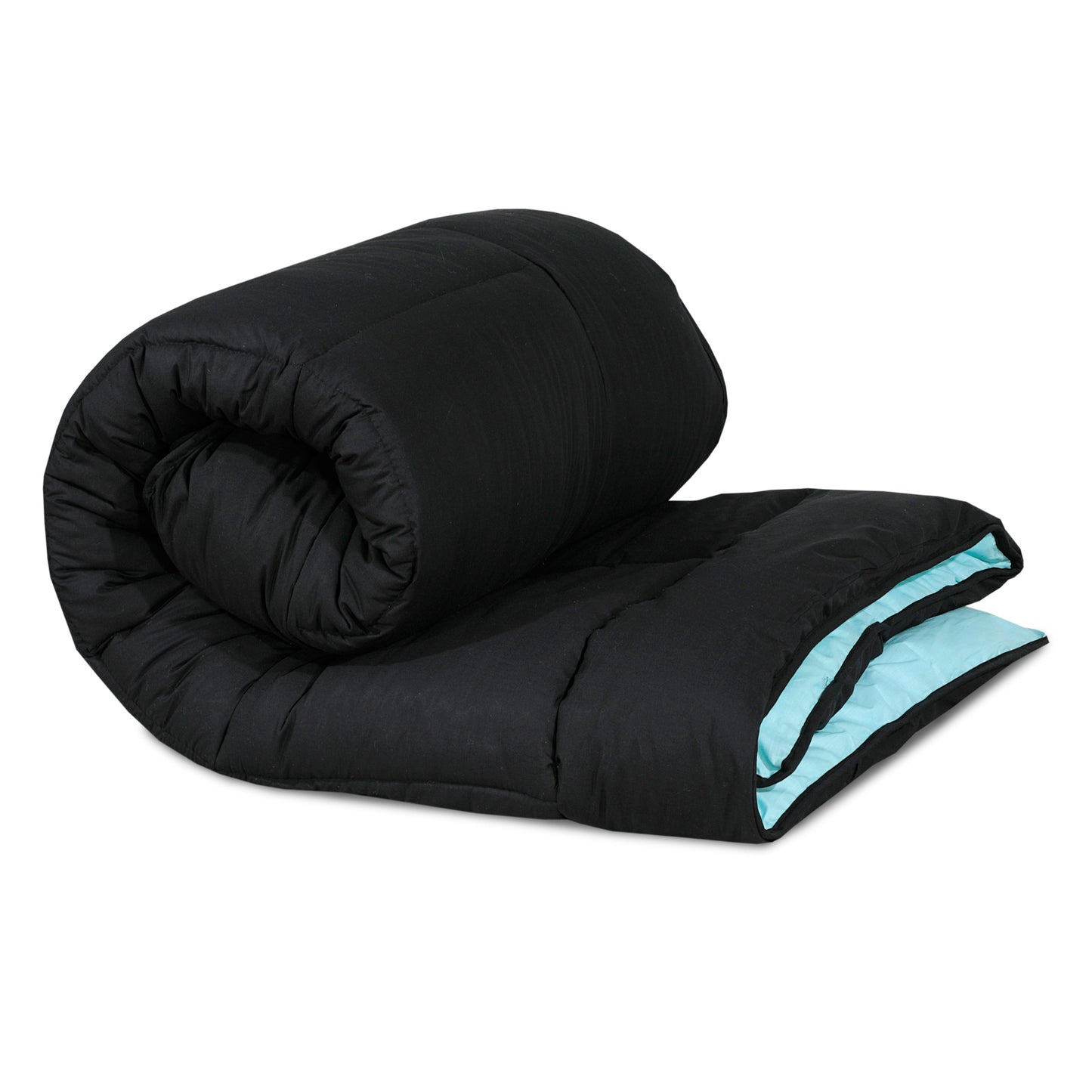 Snug Threads 2-in-1 Reversible Coverless Poly Cotton Hotel Quality Duvet - Teal & Black