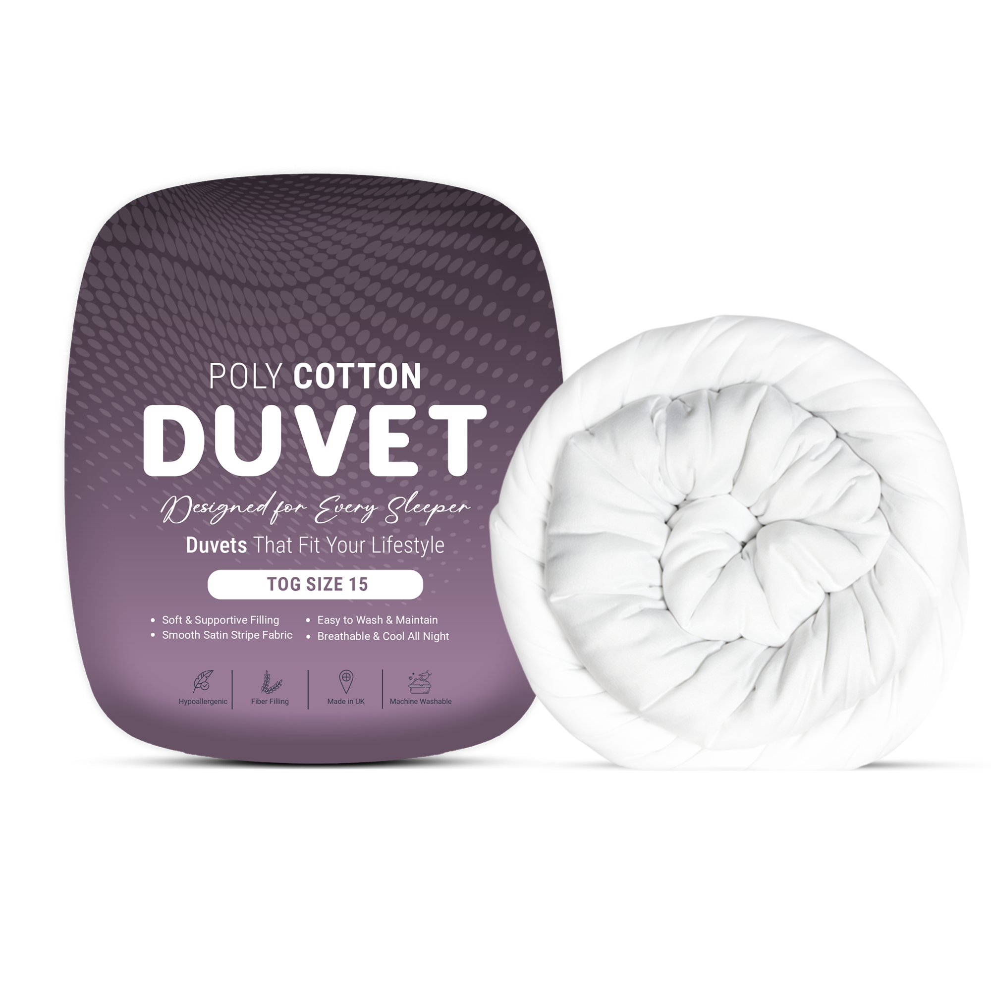 SnugThreads 15 Tog Poly Cotton Duvet – Extra Warm Winter Quilt