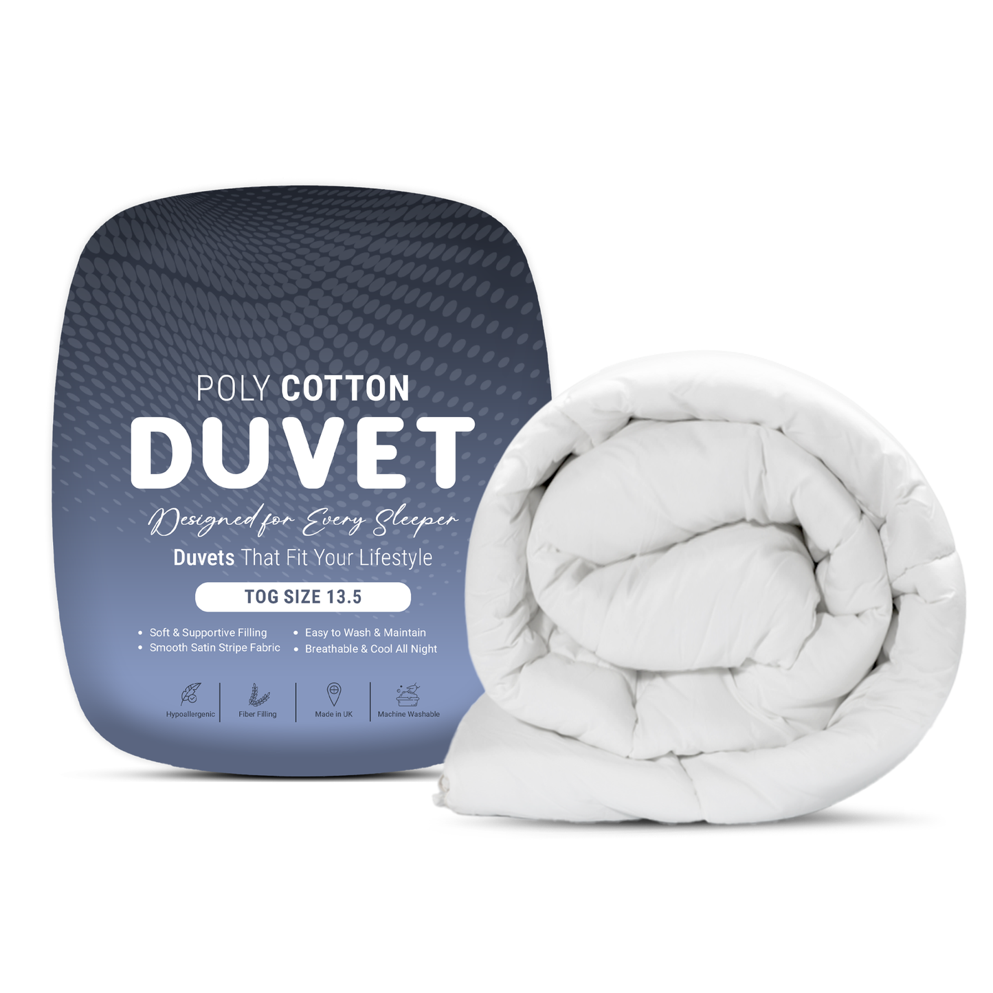 SnugThreads 13.5 Tog Poly Cotton Duvet – Warm Winter Quilt