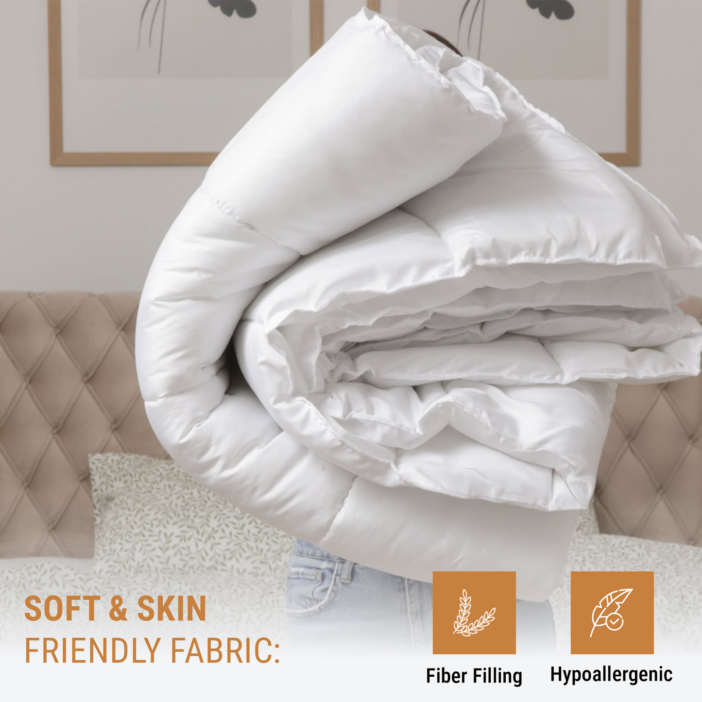 SnugThreads 9.0 Tog Poly Propylene Duvet – All Year Duvet - Lightweight Breathable Quilt