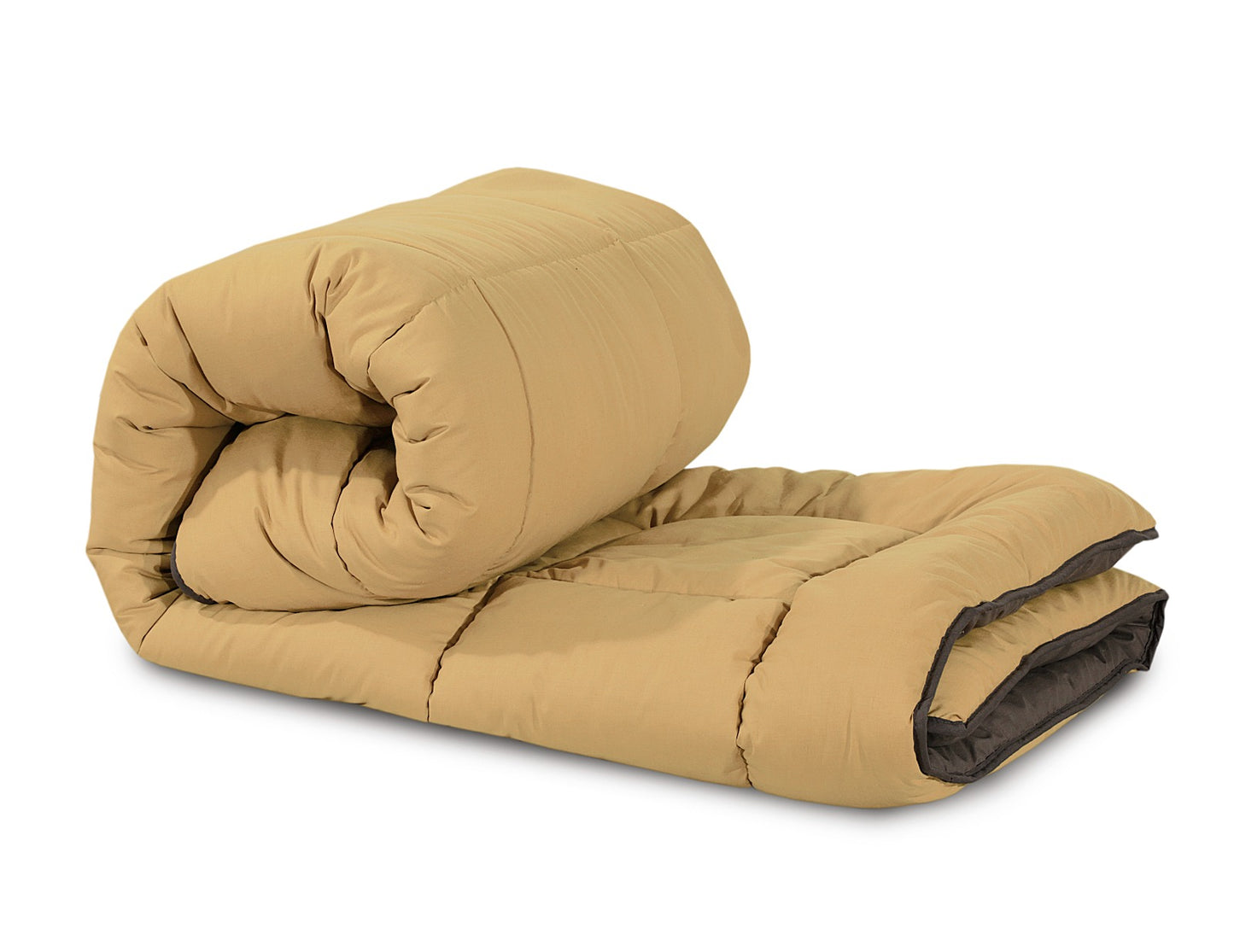 Snug Threads 2-in-1 Reversible Coverless Poly Cotton Hotel Quality Duvet -Sand & Charcoal