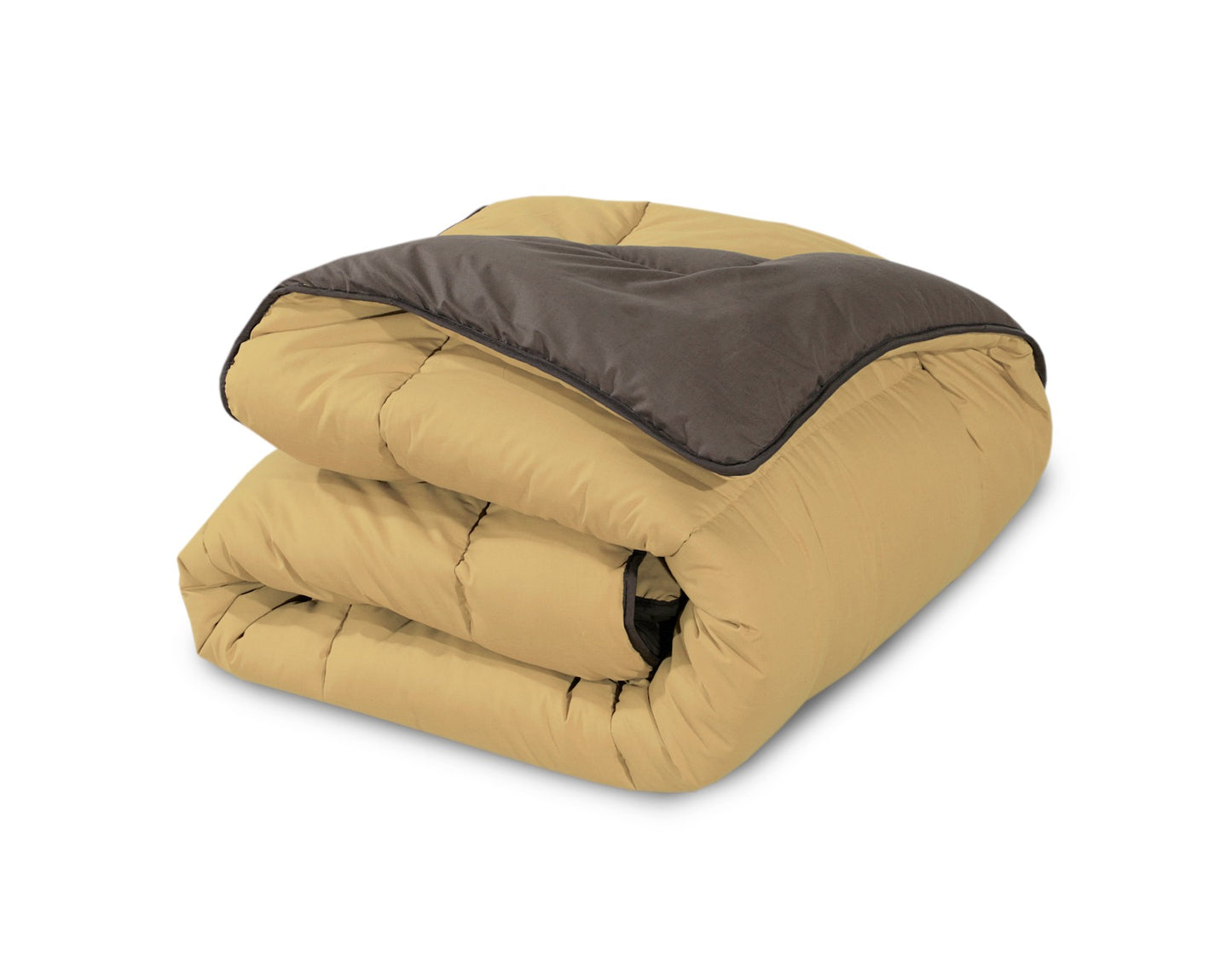 Snug Threads 2-in-1 Reversible Coverless Poly Cotton Hotel Quality Duvet -Sand & Charcoal